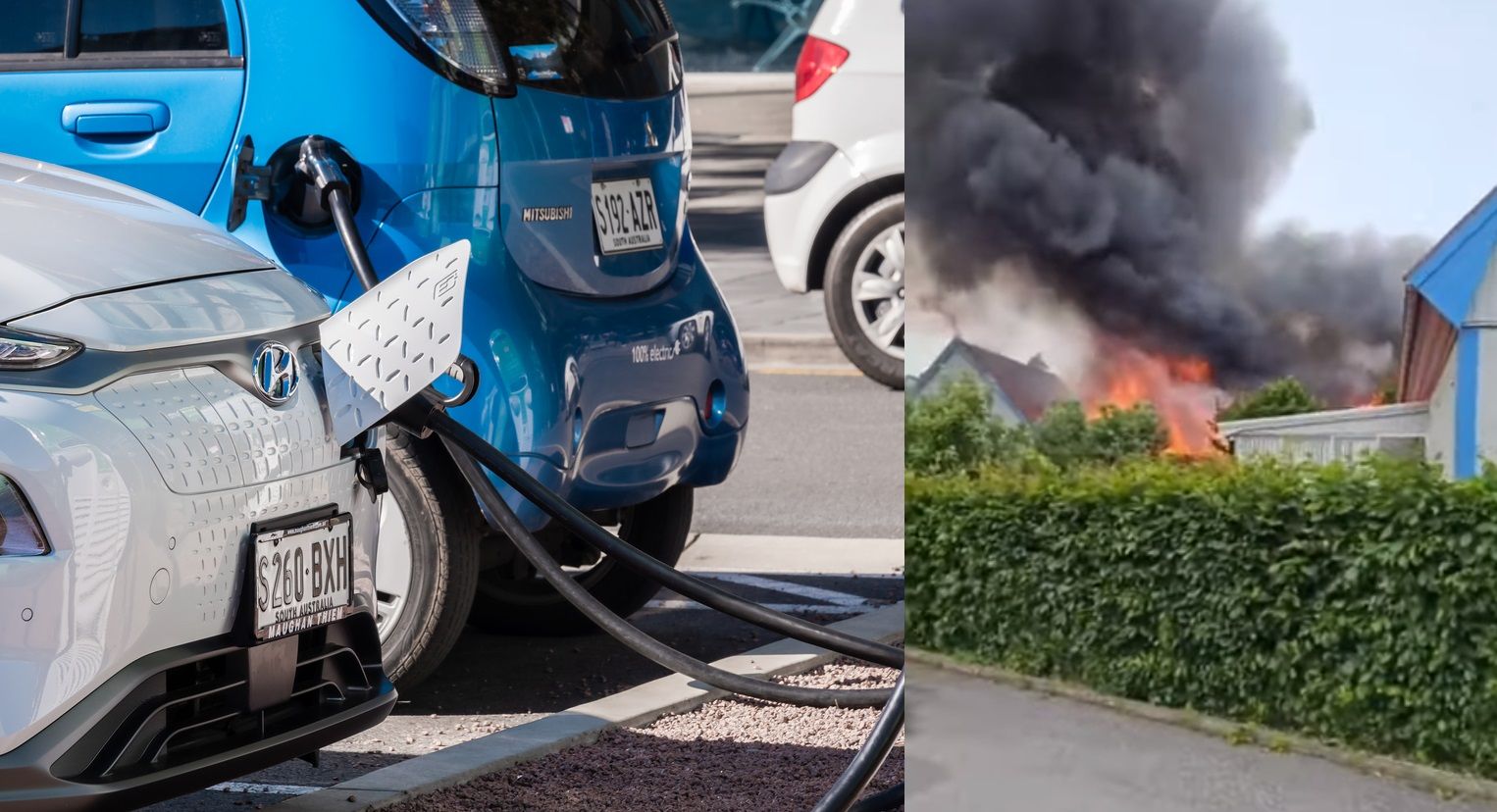 Elbil startade storbrand