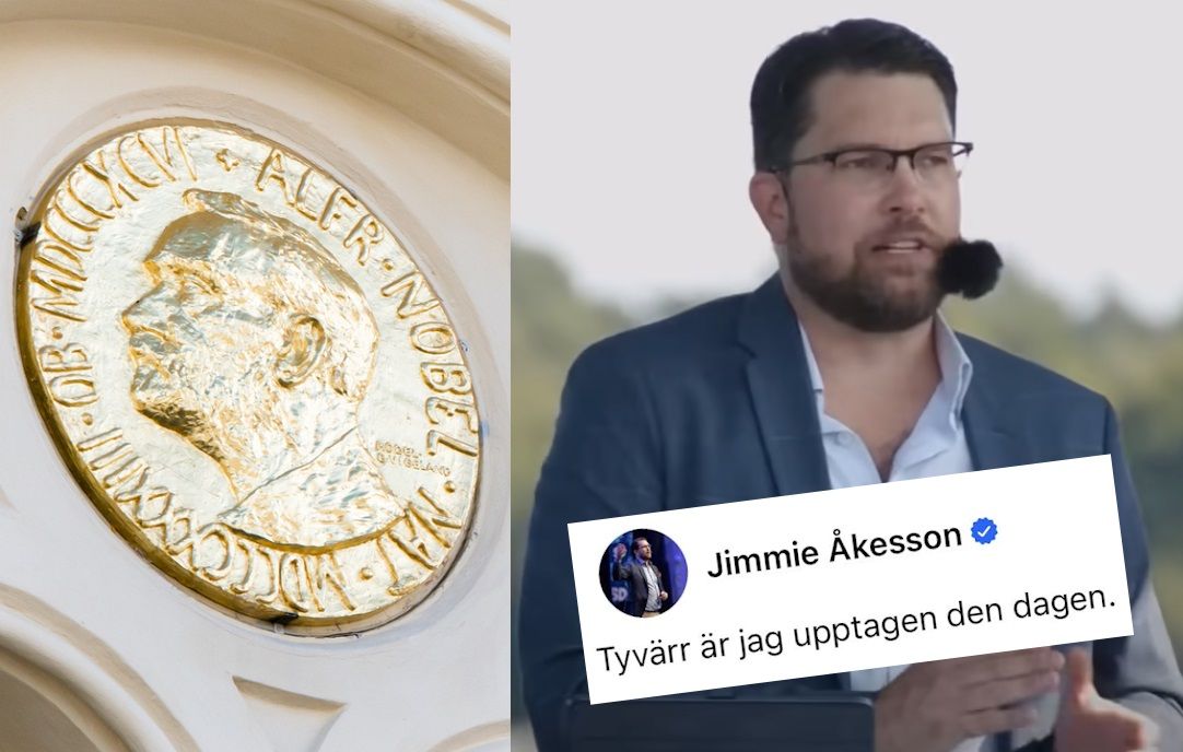 Nobels PK-praxis avskaffas: Jimmie Åkesson åter inbjuden – “Tyvärr är jag upptagen den dagen”